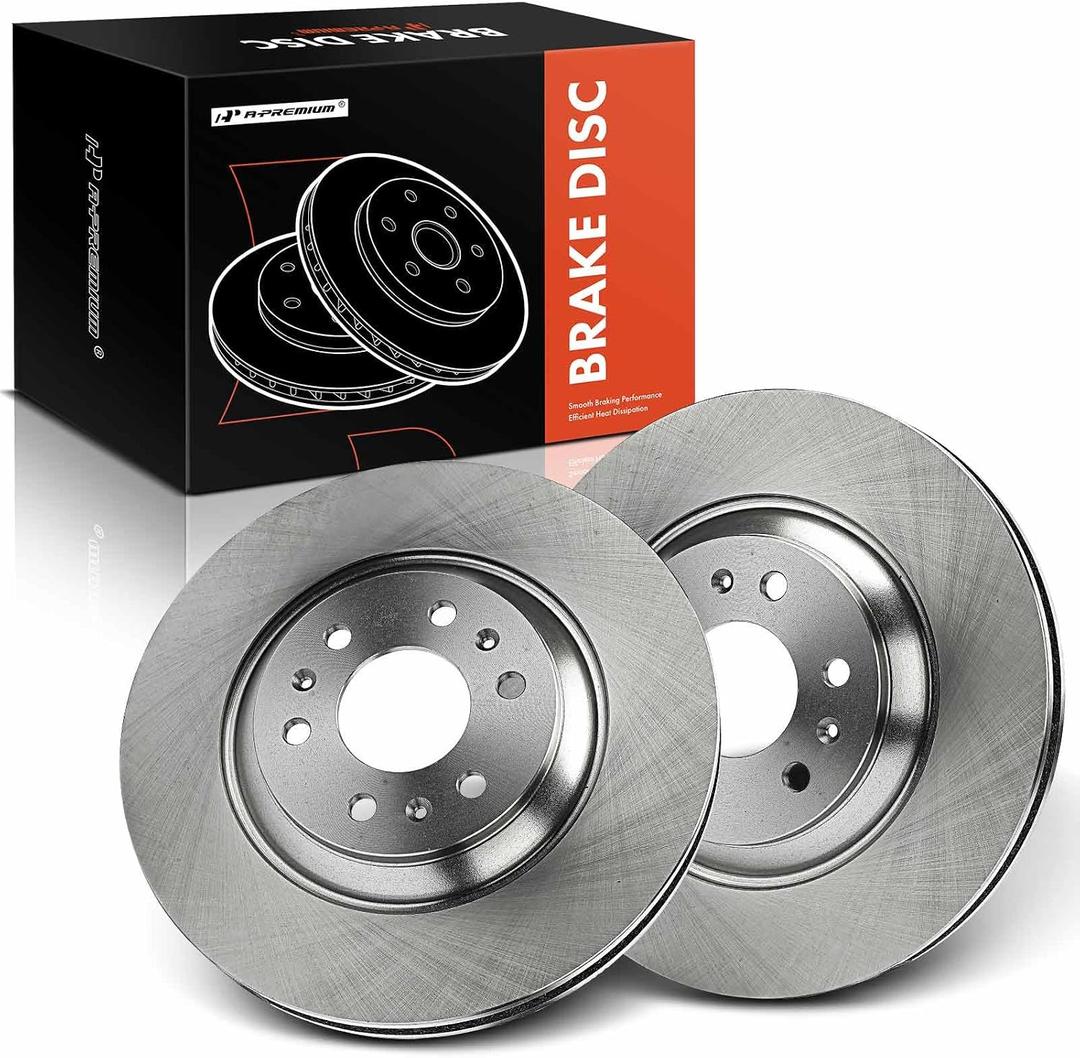 A-Premium 12.72 Inch (323.00mm) Front Vented Disc Brake Rotors, 2-Pack