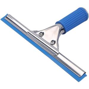 Professional 10 Performance Grip Window & Glass Cleaning Squeegee - Cleaning Supplies, Squeegee for, Auto Home Kitchen Bathroom Shower Mirror Wiper with Blue Rubber Water Blade(10in/25cm, Blue)