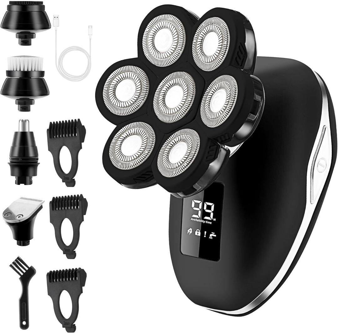 Electric Razors for Women, 7D Electric Shaver for Women, 5 in 1 Lady Shavers, Wet/Dry Bikini Trimmer, Rechargeable Face Razor for Arms Legs Armpit Pubic Area