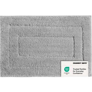 GRANNY SAYS Gray Bathroom Rug, Bath Mat for Bathroom Non-Slip, Super Soft and Water Absorbent, Microfiber Bath Rug, Machine Wash Dry, Bath Rug for Floor, Tub and Shower, 32" x 20" (Grey)