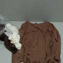 3 Pack Women's Long Sleeve Shirts Crewneck Going Out Basic Tops Tight Slim Fit Side Ruched Crop Tees Y2k Outfits (Cream, Light Coffee, Dark Coffee)