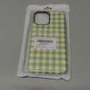 Magnetic for iPhone 13 Pro Max Cute Checkered Stripes Phone Case, Green
