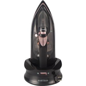 Cordless Steam Iron, with Retractable Cord, Power Charging Base with Carry Lock Easy Storage, 1500W, Ceramic Sole plate for Clothes, MARTISAN