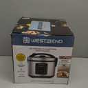 West Bend Rice & Grain Multi Cooker Programmable with 9 Preset Functions, Features Delay Start and Keep Warm Functions and Steam Basket, 20 Cups Cooked (10 cups uncooked), Stainless Steel