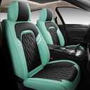 BGYFDU02 Seat Cover 5-Seater Full Set, Airbags Compatible with Synthetic Leather Car Seat Cushion Protectors (Bule-Black)