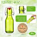 Queekay 20 Pack Mini Glass Bottles with Swing Top Lids, Airtight Flip Top Bottles for Vanilla Extract, Homemade Gifts, Party Favors(Green,4 oz)