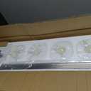 Brushed Nickel Bathroom Light Fixtures, Modern Vanity Lights with White Glass Lamp Shade, Bathroom Lighting Fixtures Over Mirror, Restroom Vanity Lighting Fixture, 6-Light 46 Inch