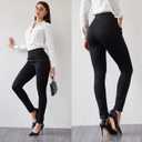 heipeiwa Women's Dress Pants Skinny High Waist Pull on Pants with Pockets Comfort Stretch Slim Fit Work Pants (Black, M)