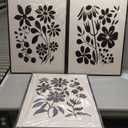 SERIMINO Black and White Wall Art Framed Bedroom Decor Aesthetic, Botanical Floral Canvas Wall Art for Living Room Boho, Set of 3 Flower Market Prints Farmhouse Wall Decor,20 x28 inch