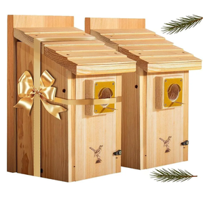 2pk XL Bluebird Houses Nesting Box for Outside - Heavy Duty Bird House - Birdhouses for Outside - Wall Tree Pole Mountable - 1.5” Hole 13/16" Thickness Assemble Needed