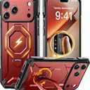 TONGATE 360° Spin Magnetic Stand for iPhone 17 Pro Case, [Compatible with MagSafe] [Military Grade Drop Protection] with Screen Protector & Camera Control Cover for iPhone 17 Pro, Red