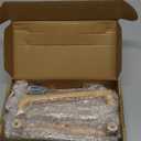 6 Pack White Oak Wood Drawer Pulls Handes Rustic Cabinet Pulls Handles Wood Dresser Knob Kitchen Furniture Hardware (6, 6-5/16" Hole to Hole)