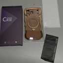 3 in 1 for iPhone 17 Pro Max Case with 360° Spin Magnetic Stand, 1X DIY Glitter Cardstock +1X Screen Protector, [Fit for Magsafe]Cute Wavy Trendy Glossy Clear Phone Cover for Women Girls 6.9", Gold