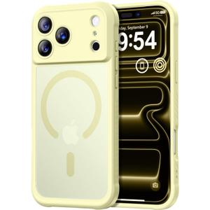Thomo Magnetic for iPhone 17 Pro Max Case, [Compatible with Magsafe] [Full Camera Protection] Translucent Matte Military Grade Shockproof with Anti-Fingerprint Phone Cover 2025, Creamy Yellow