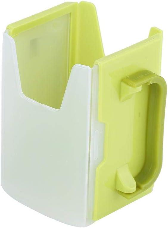 Adjustable Bottle Cup Holder Spill-proofMilk Box Drinking Bottle Cup Holder with Handle for Baby Toddler Kid Child Kitchen Tool (Green)