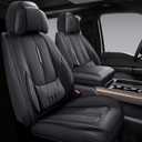 Universal Fit Premium Black Leather 5-Seats Car Seat Covers
