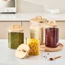 Sweejar 4 qt Large Jars with Bamboo Lids, 1 Gallon Glass Candy Jar with Lid, Sugar/Flour Storage Containers, 128 oz Big Glass Canisters with Airtight Lid