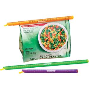 GRIPSTIC Bag Sealer - The Word's Best Reusable Chip Clips, Bag Clips. Patented. Airtight & Waterproof Seal on Food Storage Bags, Kids Snacks & More. Near Zero Waste. 3ct Variety Pack