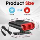 12V 150W Car Heaters, Portable Electronic Auto Fan Heater 2 in 1 Heating & Cooling Function Fast Heating Car Defrost Defogger Auto Heater Fan Plug (Red & Black)