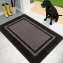 PURRUGS Dirt Trapper Door Mat 24" x 36", Non-Slip/Skid Machine Washable Entryway Rug, Shoes Scraper, Area Rug, Super Absorbent Welcome Mat for Muddy Wet Shoes and Paws, Grayish Brown & Coffee