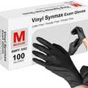 squish Disposable Gloves Black, 100 Count 4 mil Vinyl Gloves Exam Glove Latex Free Powder-Free Cleaning Rubber Glove for Kitchen Cooking Cleaning Food Handling(Medium)