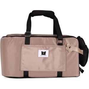 Dog Purse Carrier for Small Dogs and Cats, Soft Sided Cozy Plush Pet Bag Carrier, Car Travel Cat Carrier, Lightweight Puppy Handbag Tote, Waterproof (Apricot and Black)