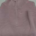 PRETTYGARDEN Womens Long Sleeve Quarter Zip Pullover Sweater Casual Loose V Neck Collared Ribbed Knit Jumper Tops Thumb Hole (X-Large, Light Purple)