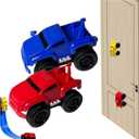 Magnetic Wall Climbing Toy Car, Magnetic Anti Gravity Wall Climbing Car, Inertial Levitation Cars That Drive on Walls and Ceiling, Puzzle Decompression Toys(Blue+Red)