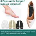 Welnove Arch Support Inserts for Plantar Fasciitis - Self Adhesive Gel Arch Supports for Flat Feet and Foot Pain Relief - Reusable Arch Cushion Pads for Sandals Slipper for Women & Men,3 Colors-Large