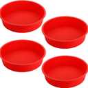 Bekith 4 Pack 9" Round Silicone Cake Pans - Silicone Molds for Baking, Quick Release for Layer, Cheese, Rainbow and Chiffon Cakes