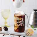 In My Auntie Era 16 Oz Coffee Glass Cup, Aunt Gifts From Niece Nephew, Promoted To Aunt Best Auntie Christmas Valentines Mothers Day Gift