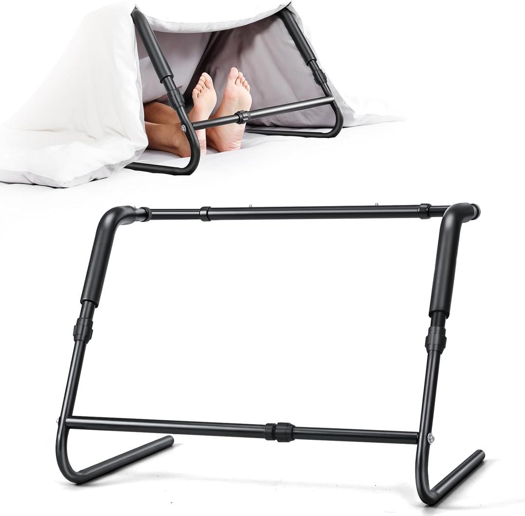 Blanket Lifter for Feet on The BedHeight & Width Adjustable Bed Cradle for Feets, Keep Blankets Off Feet with Stable Triangle Structure, Anti-Slip Design & Convenient Storage
