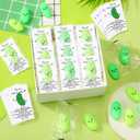 HyDren 50 Set Inspirational Stress Ball Gifts Bulk Kawaii Squeeze Stress Relief Ball Employee Appreciation Gifts Motivational Cards for Graduation Classroom Teacher Nurse Week (Cucumber)