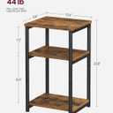 VASAGLE Barnet Collection - Side Table, Small End Table for Living Room, Modern Tall Nightstand, Bedroom, Office, Bathroom, Steel Frame, Rustic Brown and Ink Black ULET273B01