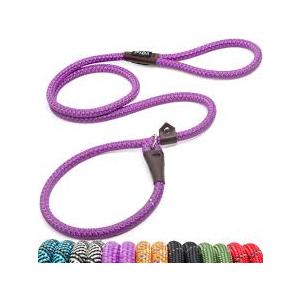 Fida Duarble Slip Leads for Dogs, 4 FT x 1/2" Heavy Duty Dog Loop Leashes, Comfortable Strong Rope Slip Leash for Small Dogs and Puppies, No Pull Pet Training Lead with Highly Reflective(1/2", Pink)