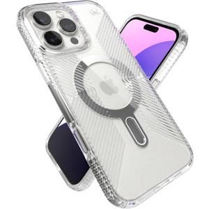 Speck Clear iPhone 16 Pro Max Case MagSafe + ClickLock - Slim Phone Case iPhone 16 Pro Max - iPhone 16 Pro Max Phone Case - Presidio - Clear/Chrome