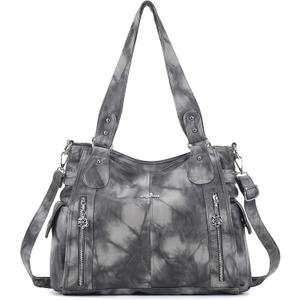Angel Kiss Handbags for Womens Top-Handle Hobo Purse Roomy Casual Shoulder Bags PU Tote Satchel Purse for Women