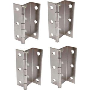 QCAA Three Fold Shutter Hinge, Half Surface for Shutter, Cabinet, Furniture, 2-1/2" x 1.2mm, Nickel Plated, Made in Taiwan, 4 Pack