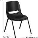 Flash Furniture HERCULES Series 440 lb. Capacity Kid's Black Ergonomic Shell Stack Chair with Black Frame and 12" Seat Height (17"D x 13.88"W x 22"H), Set of 1, Pack of 1