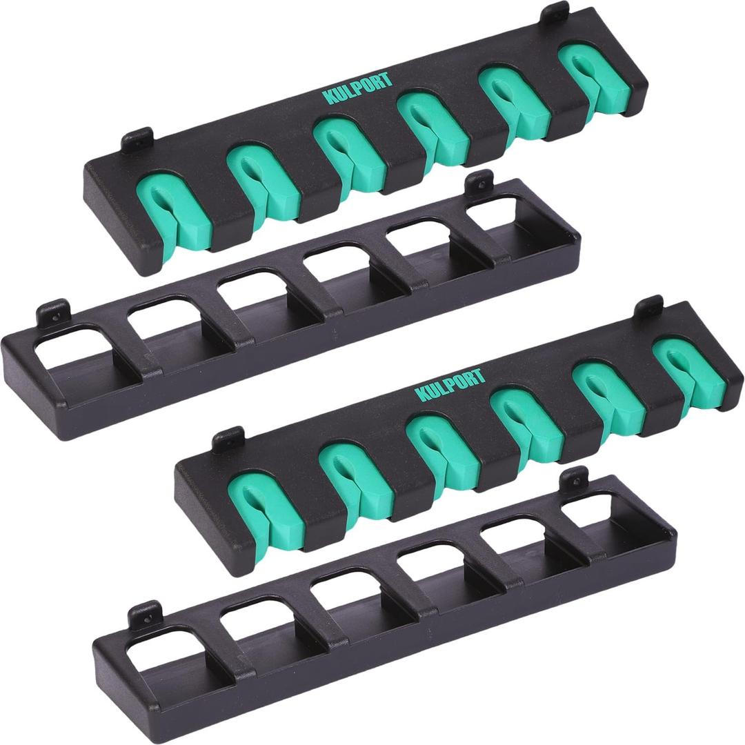 Fishing Rod Rack Holders Wall-Mounted Fishing Pole Holder & Rack, Fishing Pole Holders for Garage & Boat 6-Rod Storage Racks(Vertical Green, 2 Pair)