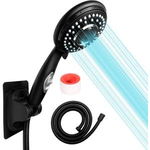 RV Shower Head with Hose and on off switch - High pressure shower head replacement for Bath roomRVMotor homeBoatTravel Trailer and Camper - with Stainless Steel 60'' Hose and bracket (Matte Black)