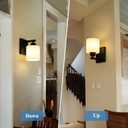 Mecgirn Matte Black Milk Glass Wall Sconces, 1 Pack Hardwired Indoor Wall Light Fixtures for Living Room, Hallway, Bedroom, Ceramic E26 Sockets (Bulbs Not Included)