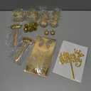 37 PCS Crown Cake Topper Mini Gold Crown Butterfly Disco Ball Decorations for Women Wedding Birthday Supplies (Gold)