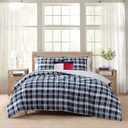 Tommy Hilfiger - Twin/Twin XL Comforter Set, Cotton Textured Bedding with Matching Sham, Medium Weight Bed Set, Oeko-TEX Certified (Dream Madras Blue)