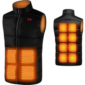 SNZ Heated Vest for Men and Women (Without Battery Pack), 12 Heating Zones 3 Heat Levels Electric Warming Vest, Waterproof Windproof Heated Jacket for Outdoor, Work, Camping, S
