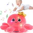 Octopus Crawling Toy - Octopus Toy with Light, Music, Voice Control, and Clap Hands Awake for 2+ Year Old Boys and Girls