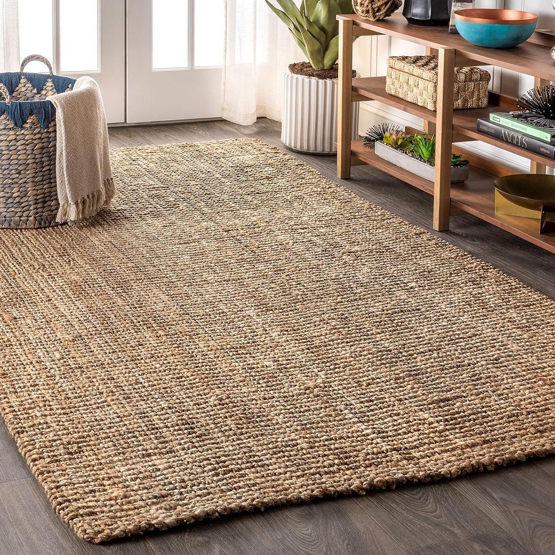 JONATHAN Y Pata Hand Woven Chunky Jute Natural Indoor Area Rug, 4x6, Bohemian, Rustic, Cottage, Easy-Cleaning for Living Room, Bedroom, Kitchen, Non-Shedding (NRF102A-4)