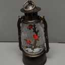 13.4" Christmas Snow Globe Lantern with Swirling Glitter Christmas Decorations Indoor, Cardinals & Rotating Tiny Animal Lighted Musical Snow Globes for Home Decoration USB Powered or Battery Operated