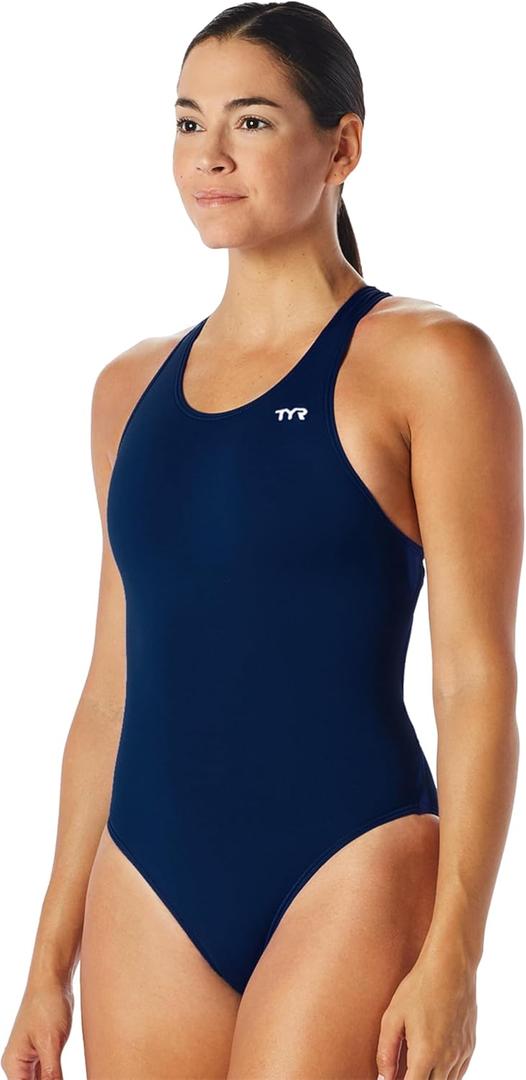 TYR TYReco Maxfit One Piece Swimsuit for Women - Athletic Training and Competition Swimwear - Resists Chlorine (36, Navy)
