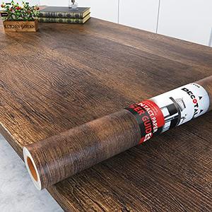 Decotalk Contact Paper Wood Grain Peel and Stick Wallpaper Self Adhesive Removable Brown Wood Contact Paper for Countertops Waterproof Vintage Wallpaper for Drawer Liner Cabinets Walls Desk 12"x120"
